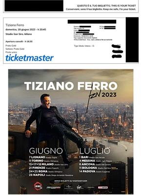 Tiziano Ferro 18 Giugno Prato Gold