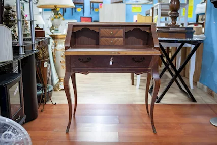 Scrittoio Stile Classico in Noce Scuro con Intarsi - 24234