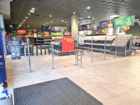 Separatore market con tornello usato