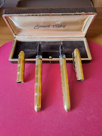 Penne stilografiche marca Zenith Extra, anni 60, laminate
