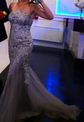 Meraviglioso abito da sposa con brillantini, color argento, taglia 42 - Foto 3