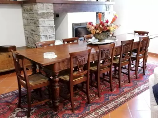 Tavolo da pranzo con sedie '800