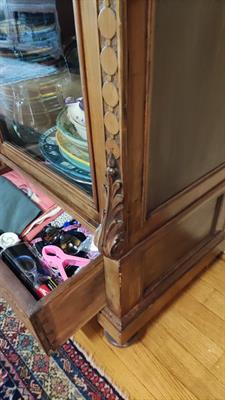 Credenza vetrina antica, in legno - Foto 5
