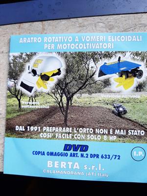 Aratro rotativo BERTA per motoltivatore