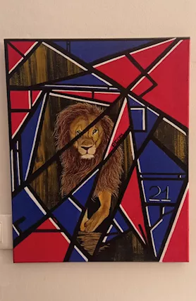Quadro Possibilista leone astratto geometrico