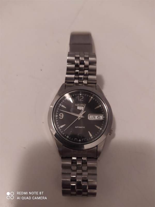 Orologio acciaio quadrante nero, Seico