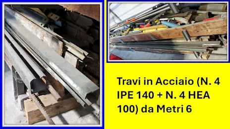 Stock travi in acciaio (IPE 140 + HEA 100) - 6 metri
