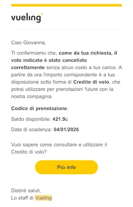 Credito di volo Vueling