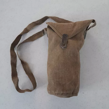 Custodia porta maschera a gas militare in stoffa pesante in