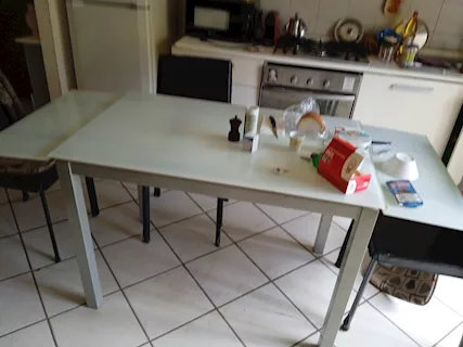 Tavolo cucina piano in vetro