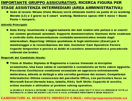 Stage area amministrazione