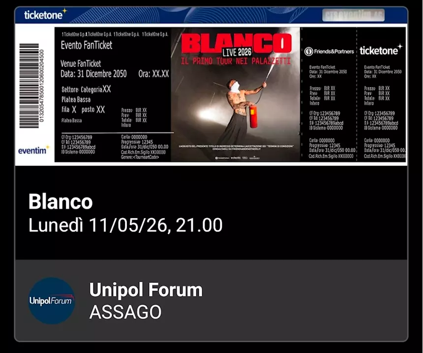 Biglietti Blanco Forum Assago 11 maggio Milano