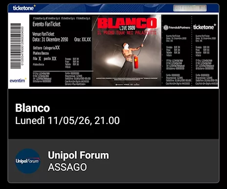 Biglietti Blanco Forum Assago 11 maggio Milano