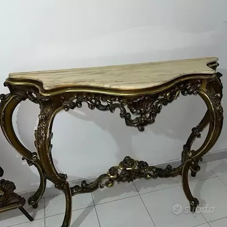 Consolle ingresso stile barocco e marmo e specchio