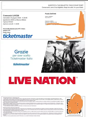 Biglietti Concerto Cesare Cremonini