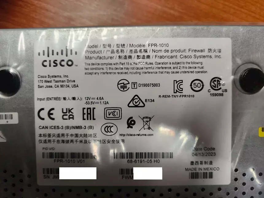 Foto 4Firewall hardware Cisco FPR1010 nuovo sigillato