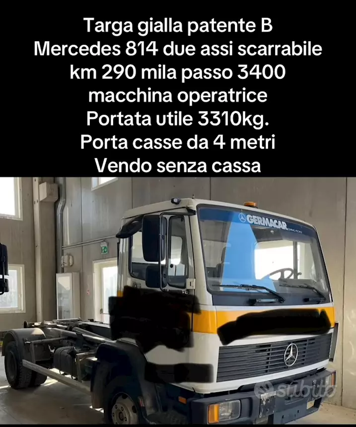 Mercedes 2 assi scarrabile patente B