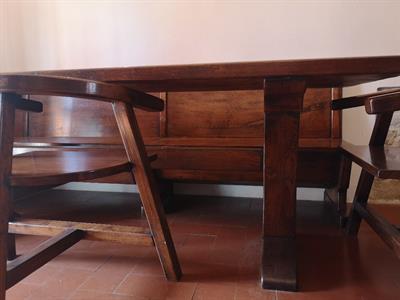 Tavolo con cassapanca in noce nazionale - Foto 2