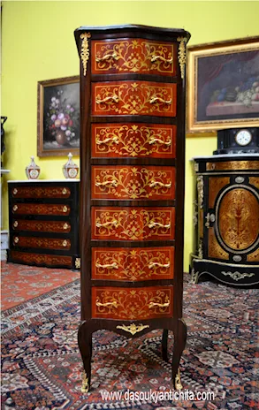 Cassettiera-settimino stile Luigi XV Boulle