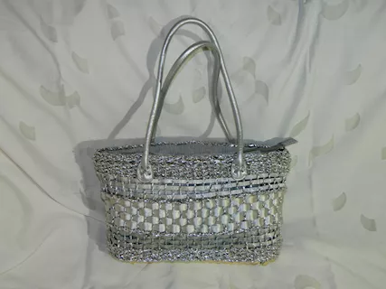 Borsa cestello argentata