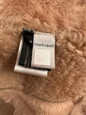Giacca in pelle Roberto Cavalli con collo in volpe, taglia l - Anteprima 5