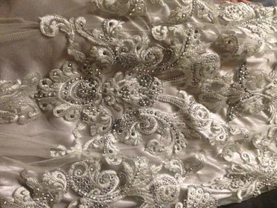 Meraviglioso abito da sposa con brillantini, color argento, taglia 42 - Foto 5
