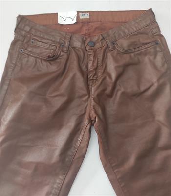 Pantaloni donna Edwin W Bonnie similpelle marrone