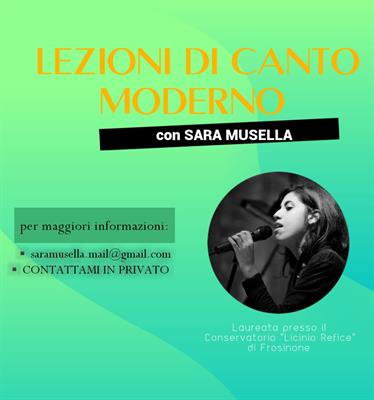 Lezioni private di CANTO MODERNO