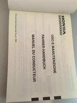 Libretto uso manutenzione x moto Honda Dominator NX500/650, in ottime condizioni - Foto 4
