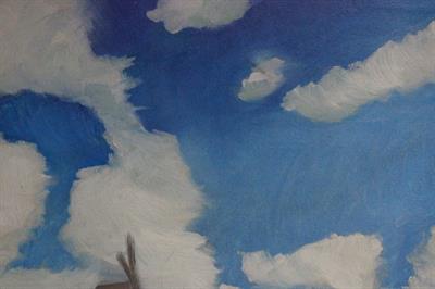 Quadro olio su tela, paesaggio con mulino a vento, firmato - Foto 6