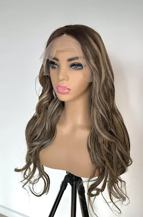 Traspirante lace parrucca con capelli balayage