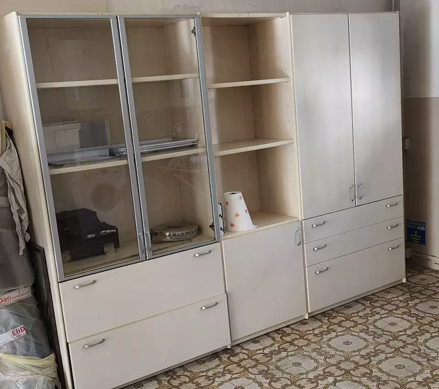 Mobile ufficio L.260 P.46 A.200 cm, in ottime condizioni, in legno