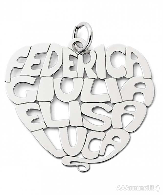 Ciondolo in argento 925 personalizzato con nomi