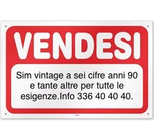 SIM vintage anni 90 a sei e sette cifre