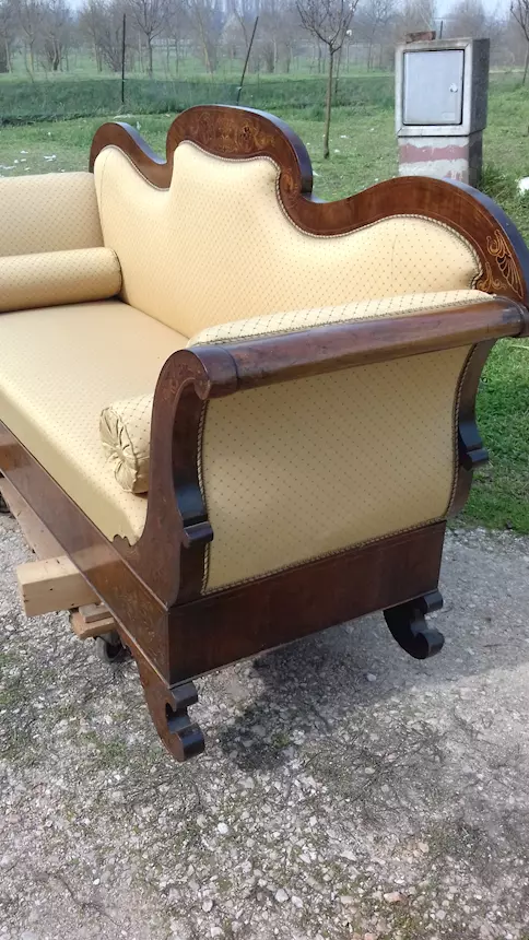 Divano antico intarsiato - Foto 7