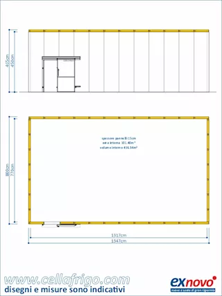 Cella frigo TN filopavimento 800X1347cm h450 a prezzo specia