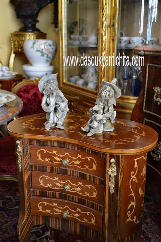 Coppia statuine anziani in terracotta firmate Caruso, in buone condizioni - Foto 12