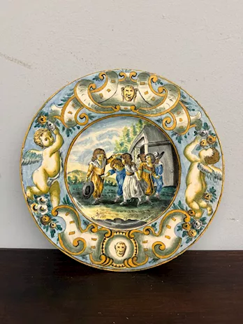 Antico piatto Napoli maiolica