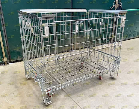 Ceste ripiegabili in filo metallico zincato con ruote