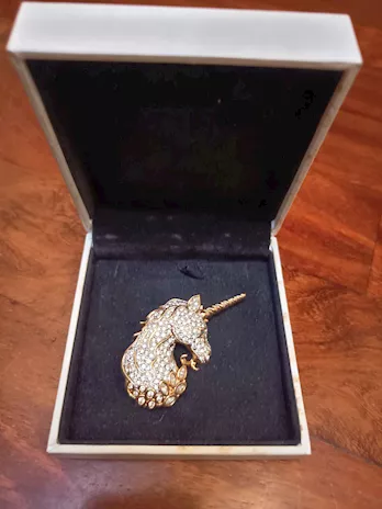 Spilla unicorno Swarovski
