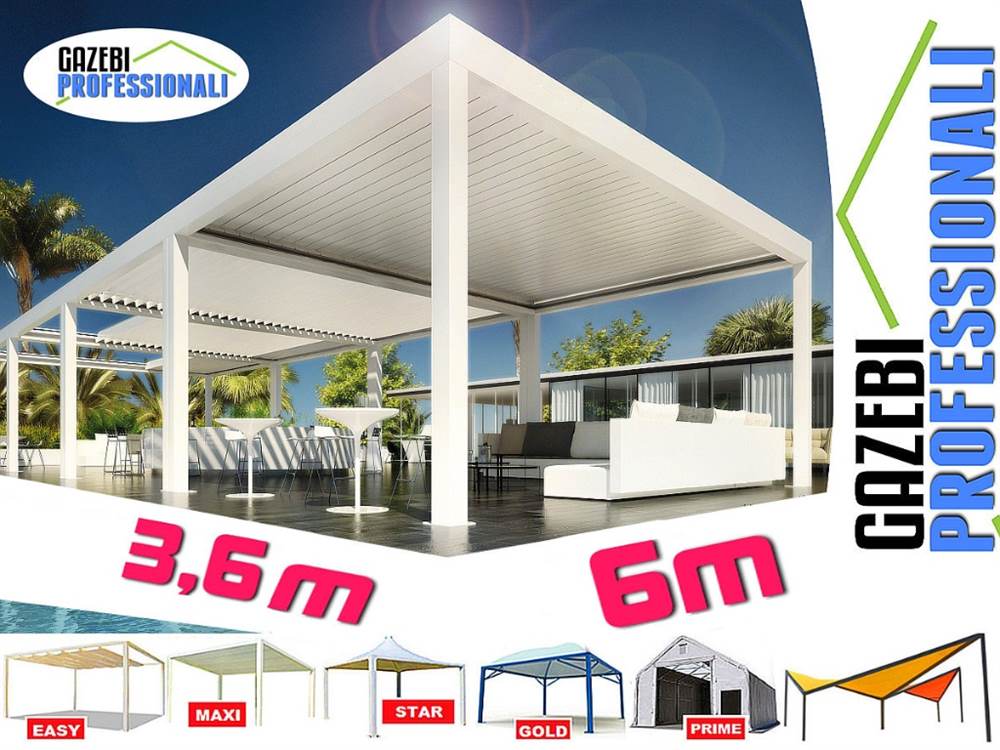 Bioclimatica 6x3,5 pergola gazebo dehor lamelle bar tettoia, colore bianco - Foto 6
