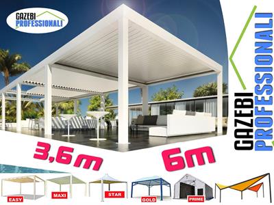 Bioclimatica 6x3,5 pergola gazebo dehor lamelle bar tettoia, colore bianco - Foto 6