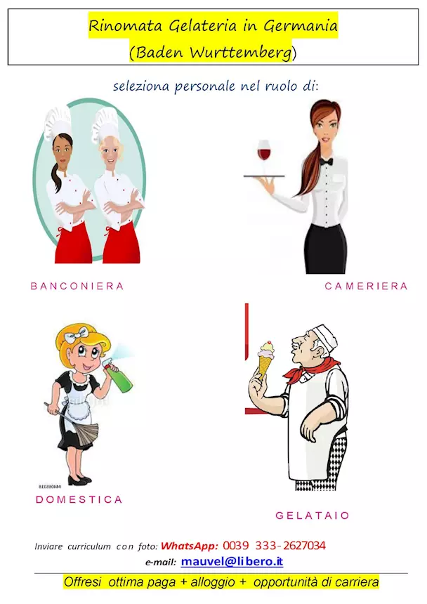 Esperti del settore Professionisti x gelateria in Germany