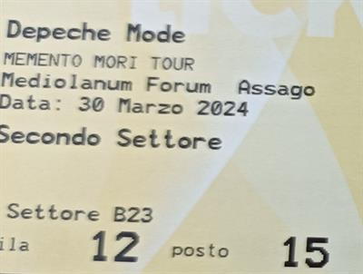 Biglietto concerto Depche Mode
