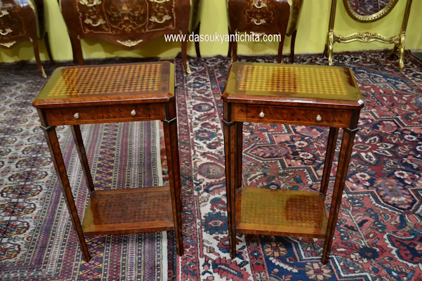 Coppia di tavolini - comodini stile Luigi XVI - Foto 1