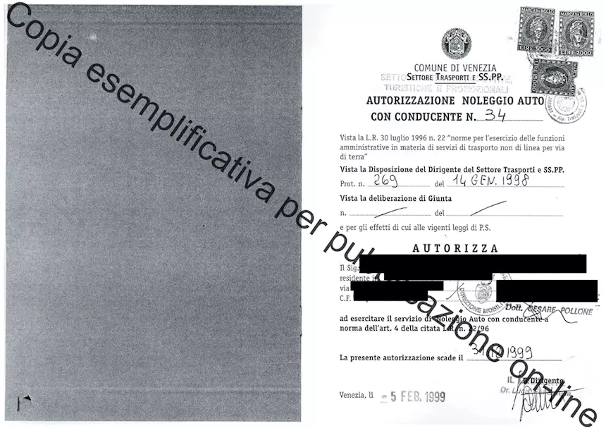 Foto 4Licenza N.C.C. Comune di Venezia