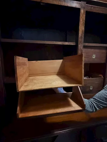 Credenza antica in due corpi con ante a serrande, ottime condizioni - Foto 3