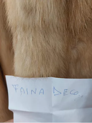 Pelliccia Faina decolorata, taglia 48, ottimo stato - Anteprima 2