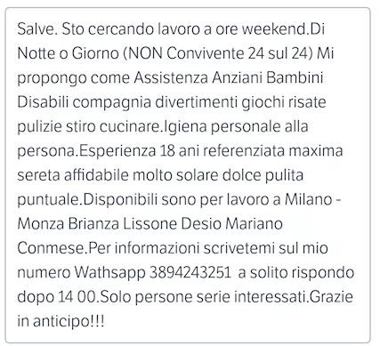 Lavoro diurno o notturno weekend
