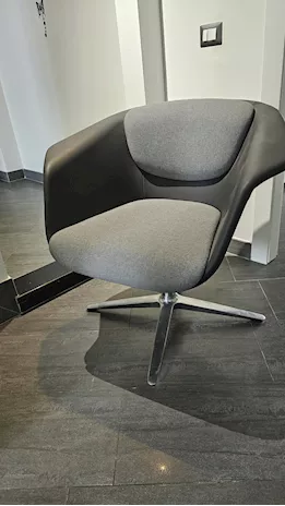 Elegante sedia poltrona, VERA PELLE ed acciaio cromato sedus - Foto 3